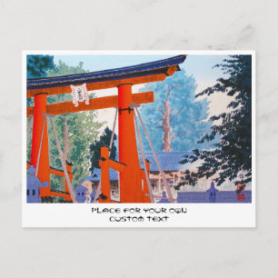 Carte Postale Cool japonais Tokuriki Shrine entrée forêt