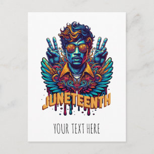 Carte Postale Cool Juneteenth Mois de l'histoire des Noirs Ange