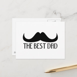 Carte Postale Cool Le meilleur papa Black Mustache Fête des père