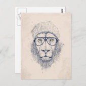 Carte Postale Cool lion (Devant / Derrière)