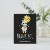 Carte Postale Cool Llama et souriant Kawaii Sun Merci (Debout devant)