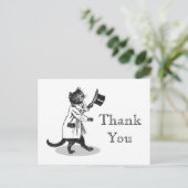 Carte postale cool Merci personnalisée Chat (Debout devant)