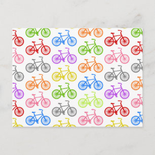 Carte Postale Cool mignon vélo motif coloré transparent