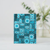 Carte Postale Cool moderne Cercles Bleu Turquoise mosaïque Carre (Debout devant)