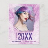 Carte Postale Cool Moderne Grunge Photo Pink Grad Faire-part (Devant)