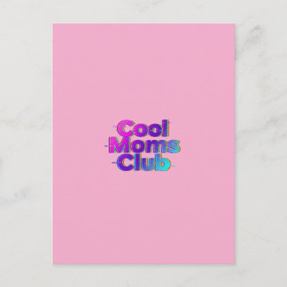 Carte Postale Cool Moms Club Neon Glitch Retro Mother's Day Card