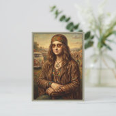 Carte Postale Cool Mona Lisa Hippie Campervan (Debout devant)