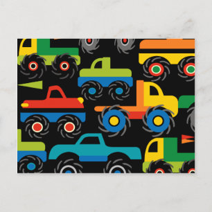 Carte Postale Cool Monsters Camions Transport Cadeaux pour garço