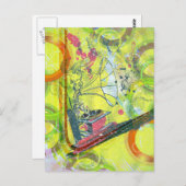 Carte Postale Cool Musique ancienne notes de musique coloré (Devant / Derrière)