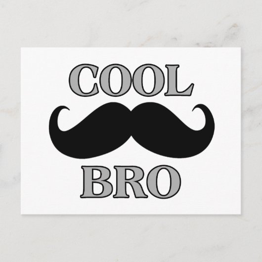 Carte Postale Cool Mustache Bro (Devant)