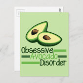 Carte Postale Cool Obsessionnel Avocado Disorder Green (Devant / Derrière)