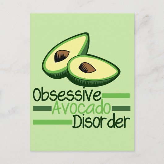 Carte Postale Cool Obsessionnel Avocado Disorder Green (Devant)