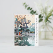 Carte Postale Cool oriental Hiroshi Yoshida japonais Shrine art (Debout devant)