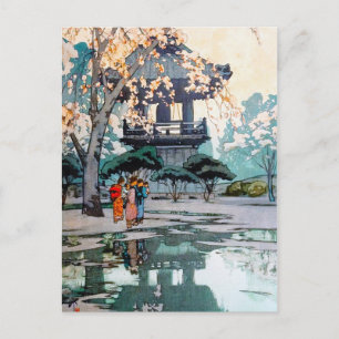 Carte Postale Cool oriental Hiroshi Yoshida japonais Shrine art
