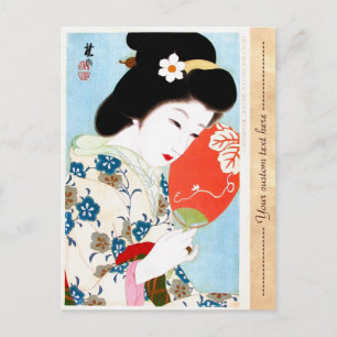 Carte Postale Cool oriental japonais classique geisha lady art