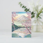 Carte Postale Cool Oriental Japonais Fuji printemps Cherry Tree (Debout devant)