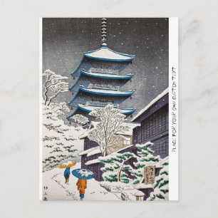Carte Postale Cool oriental japonais Hasui Kawase paysage hivern