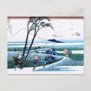 Carte Postale Cool oriental japonais Hokusai Fuji Voir le paysag