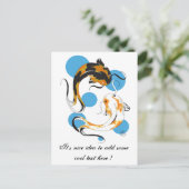 Carte Postale Cool Oriental Japonais Twin Bron Blanc Koi Poisson (Debout devant)