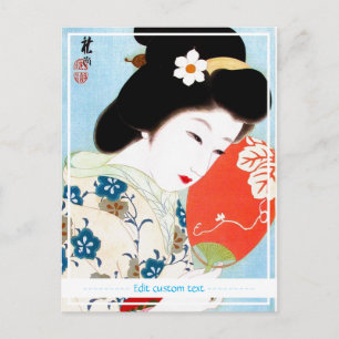 Carte Postale Cool orientale japonaise classique geisha lady mai