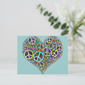 Carte Postale Cool Peace Love Heart (Debout devant)