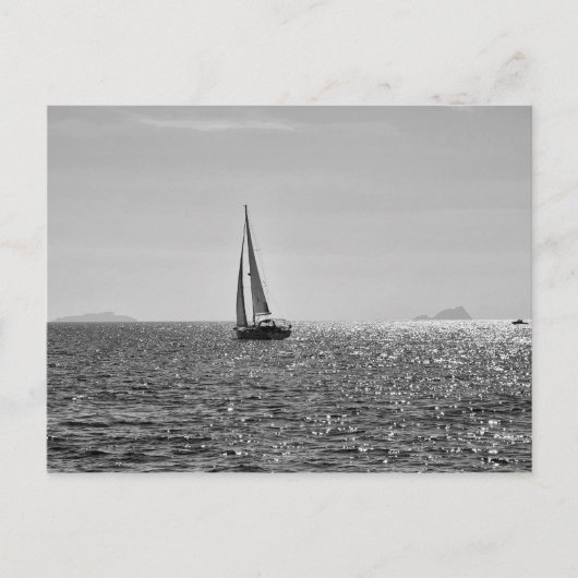 Carte Postale Cool photo moderne bateau à voile en été (Devant)
