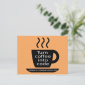 Carte Postale Cool Programmeur Geek Addiction au café (Debout devant)