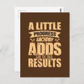 Carte Postale cool progrès encouragement mot art (Devant / Derrière)