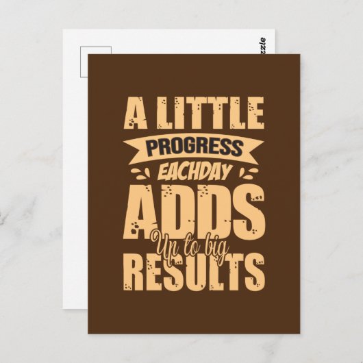 Carte Postale cool progrès encouragement mot art (Devant / Derrière)