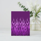 Carte Postale Cool Purple Racing Flames Design (Debout devant)