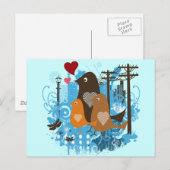 Carte Postale Cool Retro Vintages Birds (Devant / Derrière)