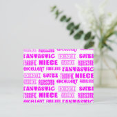 Carte Postale Cool rose moderne Design 4 Nièces Positifs Mots (Debout devant)