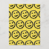 Carte Postale Cool Sardé Joyeux visage souriant motif jaune (Devant)