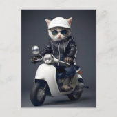 Carte Postale Cool Scooter Kitty Félicitations (Devant)