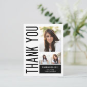 Carte Postale Cool simple Editable couleur Merci de graduation d (Debout devant)