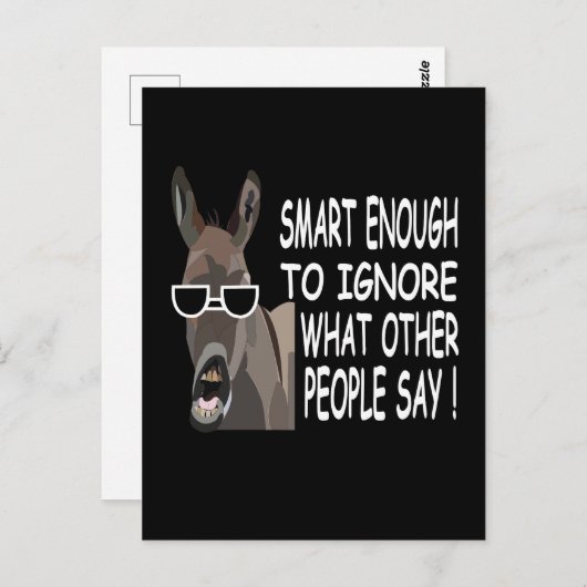 Carte Postale Cool Smart Donkey (Devant / Derrière)