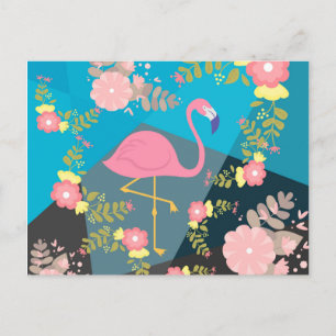 Carte Postale Cool tendance chic mignon rose fille Flamant rose