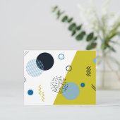 Carte Postale Cool, tendance, moderne, vert Memphis (Debout devant)