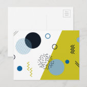 Carte Postale Cool, tendance, moderne, vert Memphis (Devant / Derrière)