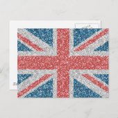 Carte Postale Cool tendance Royaume-Uni Union Jack drapeau fauss (Devant / Derrière)