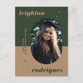 Carte Postale Cool unique photo arrondi Faire-part de graduation (Devant)