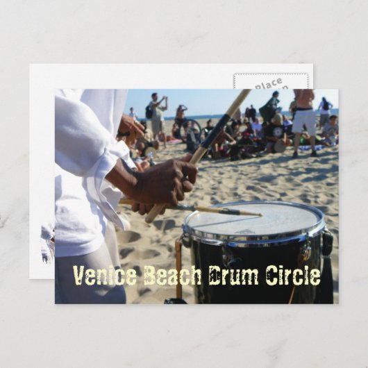 Carte postale cool Venice Beach Drum Circle ! (Devant / Derrière)