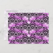 Carte Postale Cool Vibrant détendu dentelle violette Damas motif (Devant / Derrière)