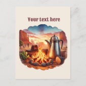 Carte Postale Cool Western Bonfire ajouter un message (Devant)