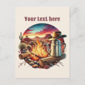 Carte Postale Cool Western campfire ajouter un message (Devant)