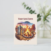 Carte Postale Cool Western campfire ajouter un message (Debout devant)