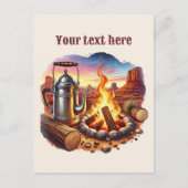 Carte Postale Cool Western campfire ajouter un message (Devant)