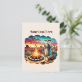 Carte Postale Cool Western campfire ajouter un message (Debout devant)
