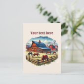 Carte Postale Cool Western cheval ranch ajouter le message (Debout devant)