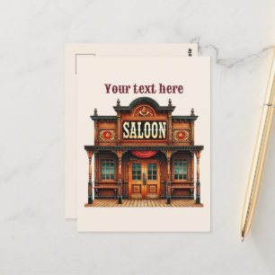 Carte Postale Cool Western Saloon ajouter un message